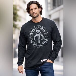 Star Wars Mandalorian Bounty Hunter Long Sleeve T-Shirt Men’s XXL Black